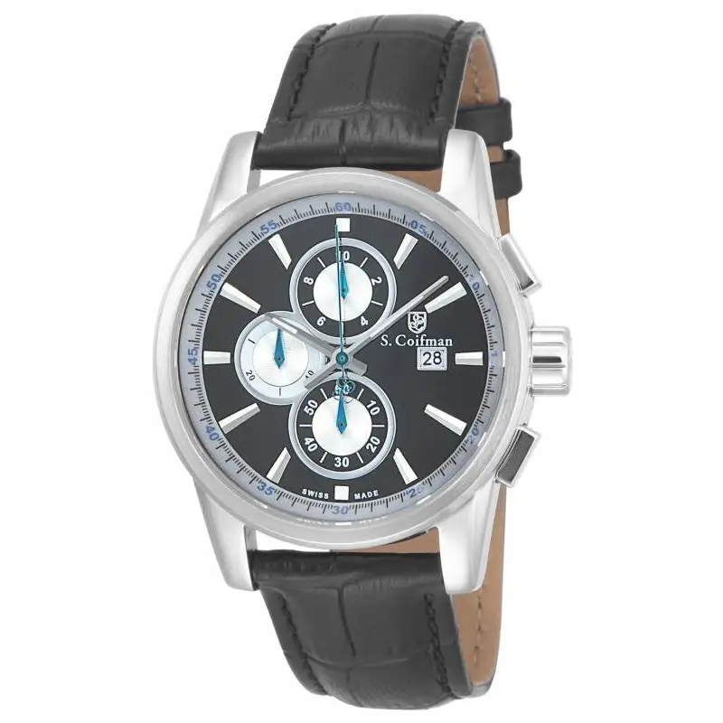 S. Coifman Men’s Chronograph Quartz Stainless Steel Black