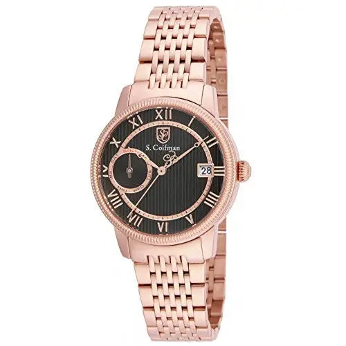 S. Coifman Women’s Chrono Quartz Rose Gold Plated Stainless