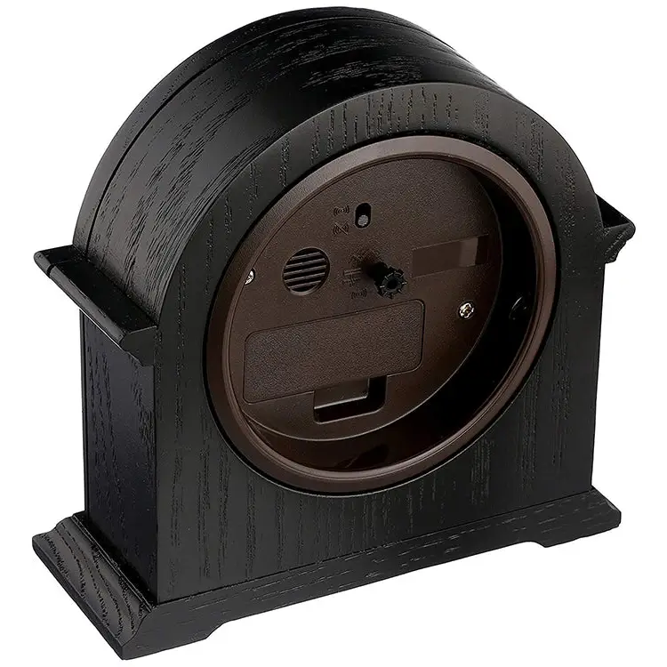 Seiko Addison Analog Quartz Black Wooden Beep Alarm Clock