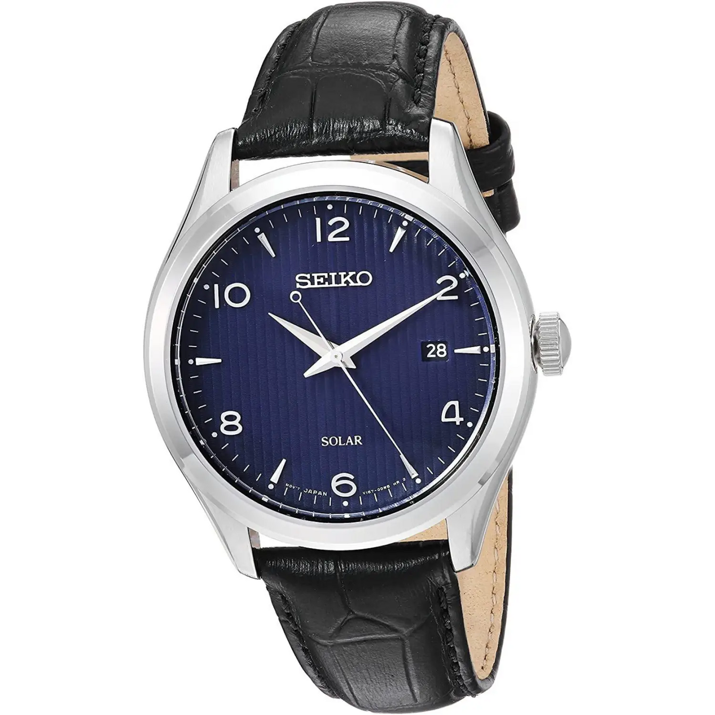 Seiko Men Essentials Solar Blue Dial Stainless Steel/Black