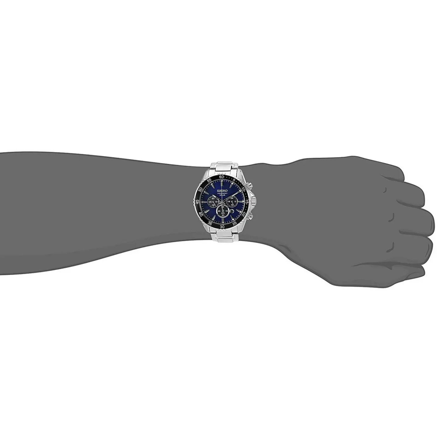 Seiko Men’s Analog Solar Chronograph 100m Stainless Steel