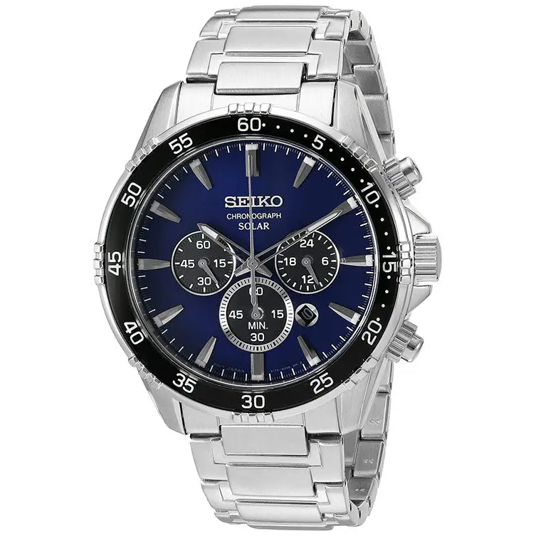 Seiko Men’s Analog Solar Chronograph 100m Stainless Steel