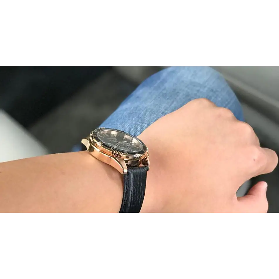 Seiko Men’s ’Chronograph’ Quartz Gold and Black Leather