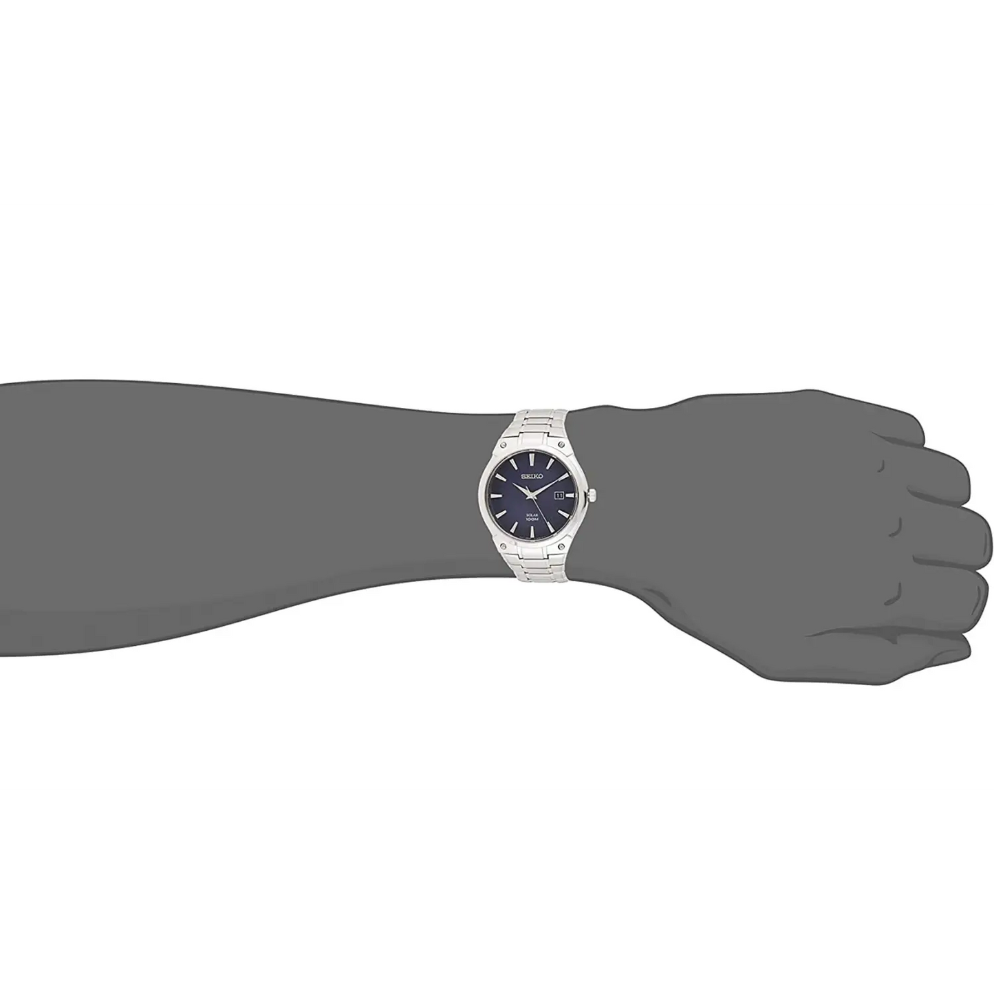 Seiko Men’s Essentials Solar 100m Blue Dial Stainless Steel