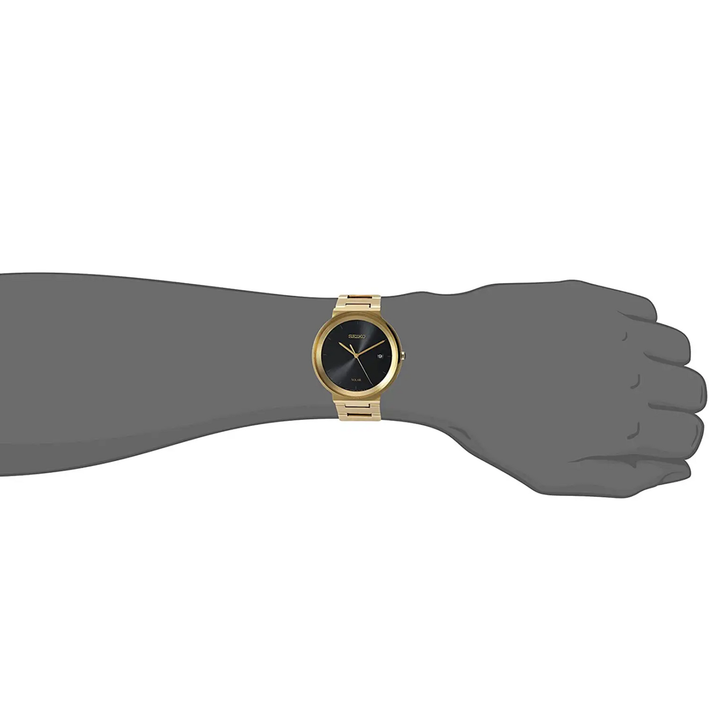 Seiko Men’s Essentials Solar Black Dial Gold Tone Stainless
