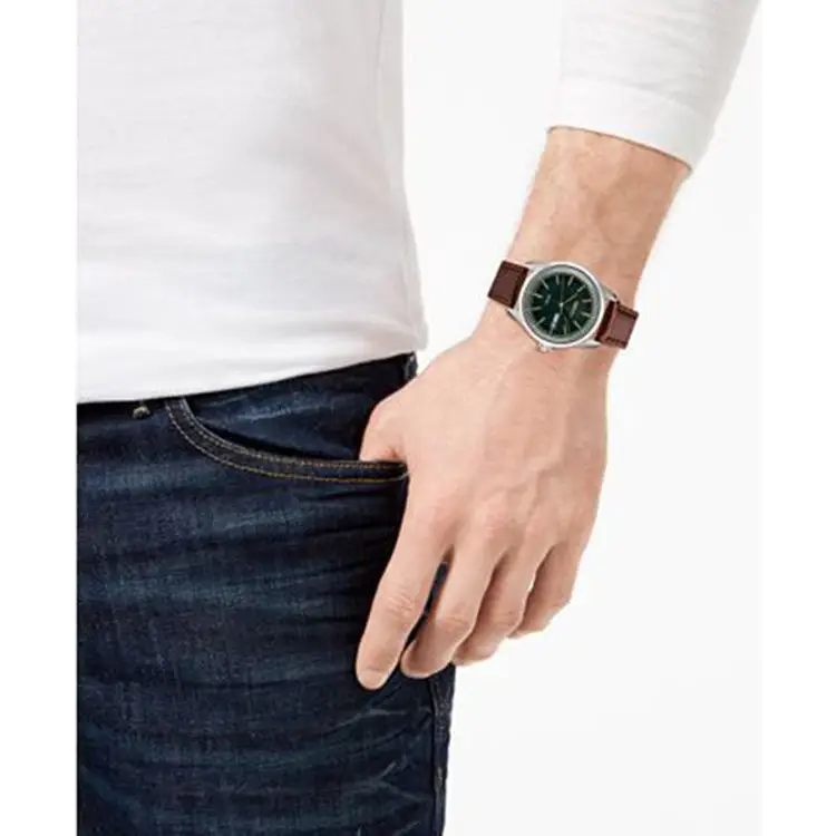 Seiko Men’s Stainless Steel Japanese Quartz Leather Calfskin