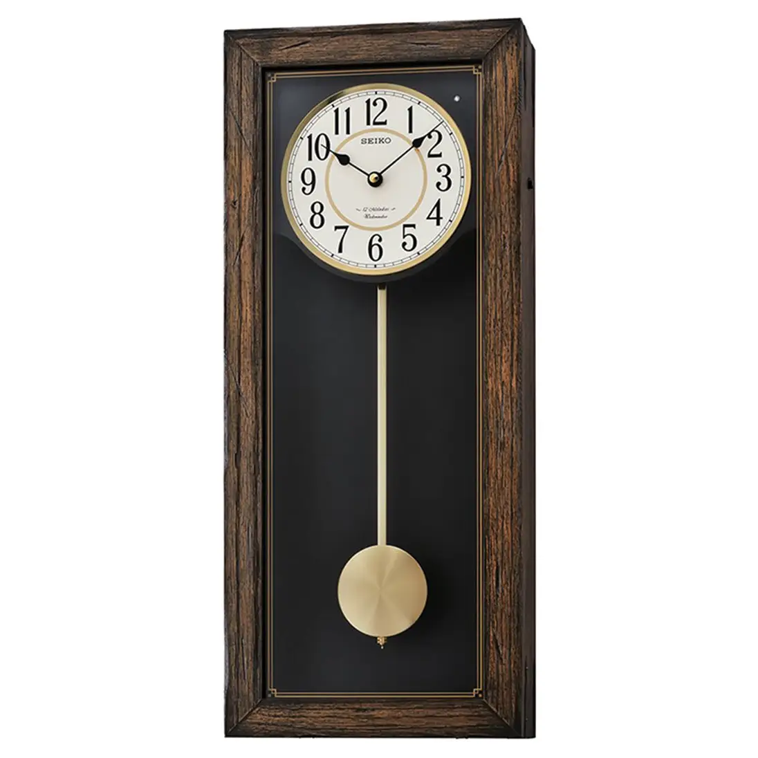 Seiko Sadie Analog Quartz Wooden Case Pendulum Chiming Wall