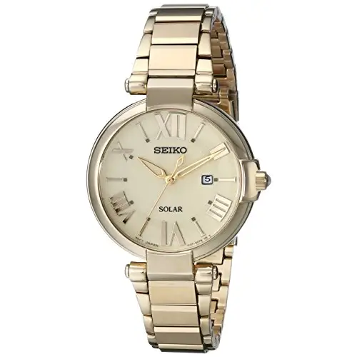 Seiko Women’s Analog Gold-tone Solar Stainless Steel Watch