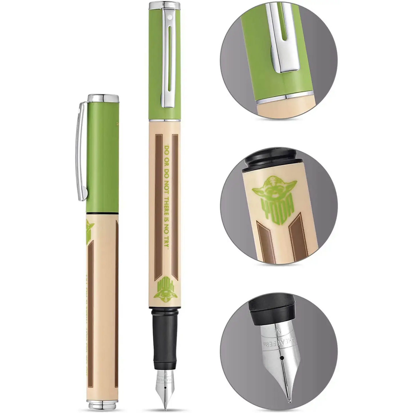 Sheaffer Pop Star Wars Yoda Fountain Pen Chrome Trim &