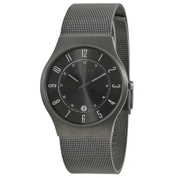 Skagen Men's Grenen Titanium Case Stainless Steel Mesh Watch