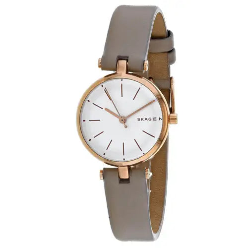 Skagen Women’s Signatur Stainless Steel Leather Watch