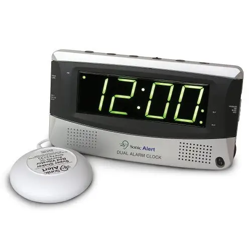 Sonic Alert 1.8 LED Display Snooze Super Shaker Dual Alarm