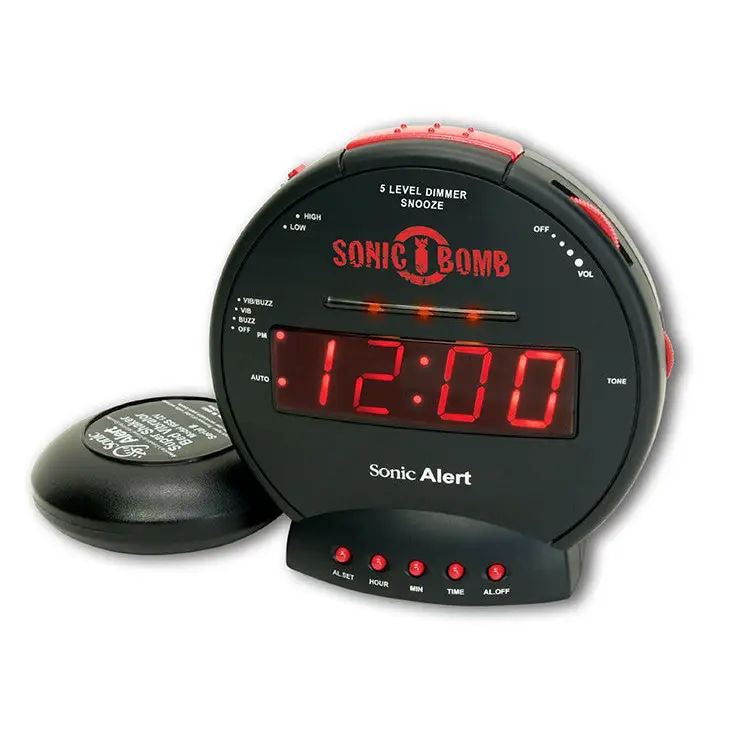 SONIC ALERT SHAKING VIBRATOR BOMB ALARM CLOCK SBB500 - Misc