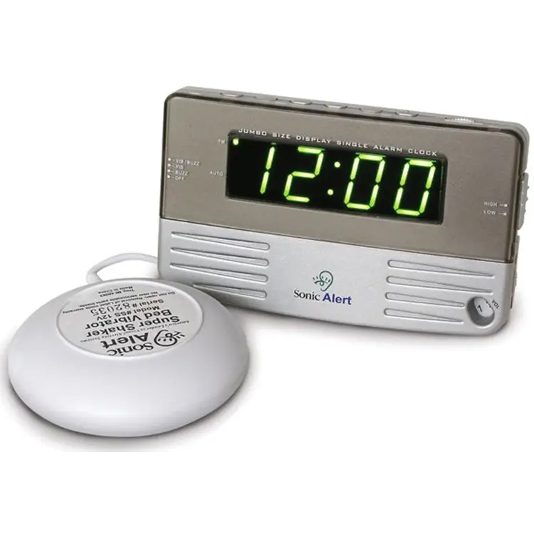 Sonic Alert White Travel Shaking Vibrating Alarm Clock