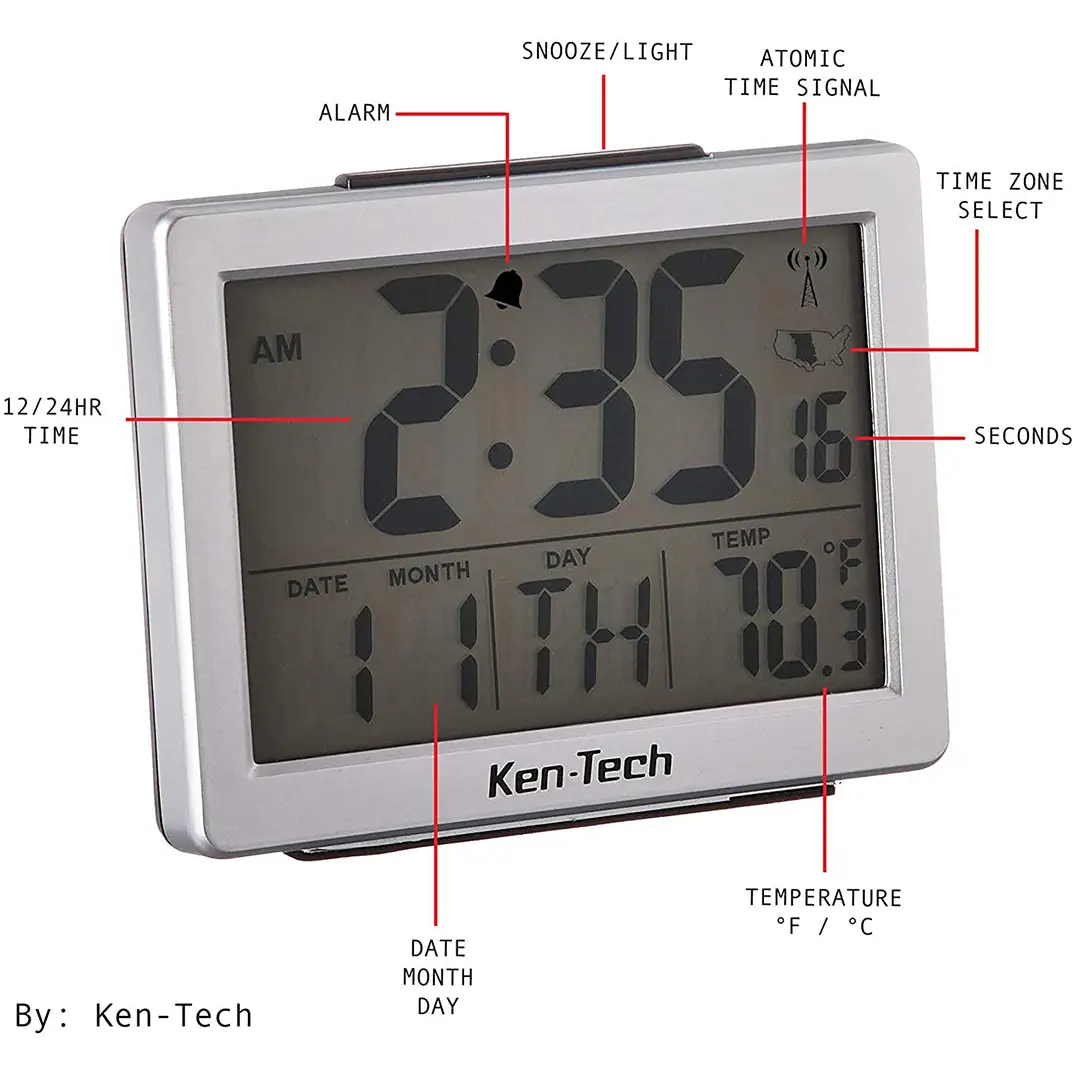 Sonnet Atomic Desk Digital Month Day Date Temp Snooze Alarm