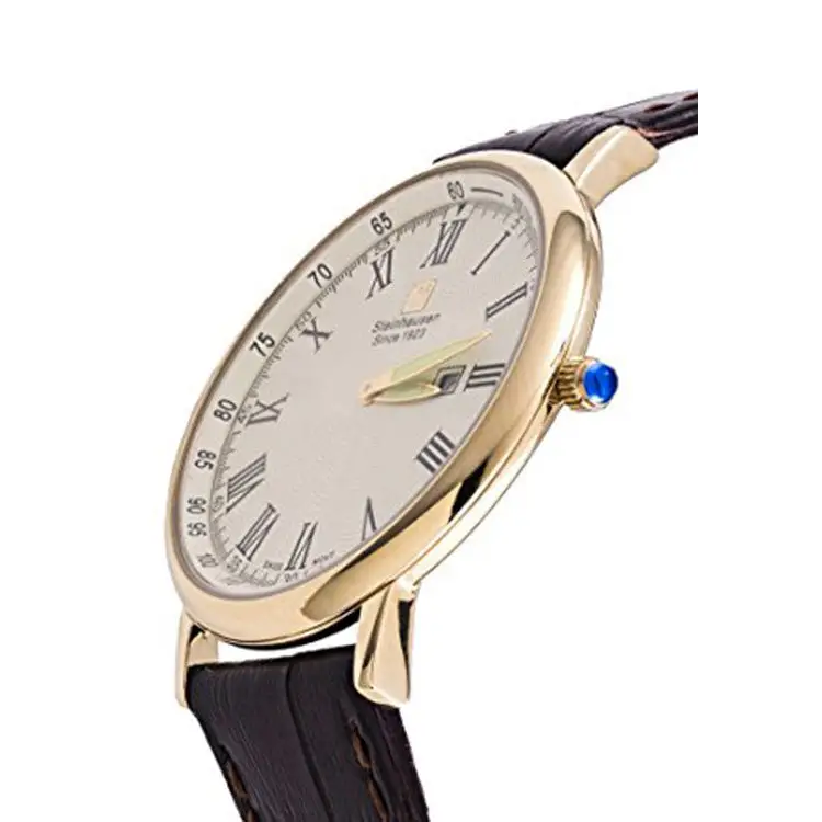 Steinhausen Men’s Altdorf Gold Tone Brown Leather Watch