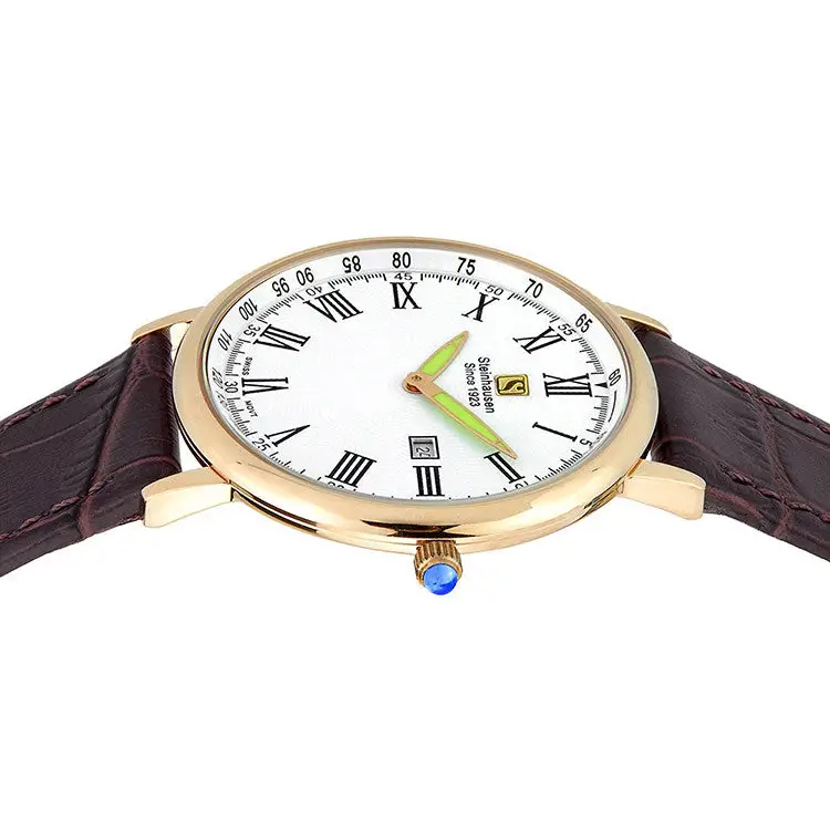 Steinhausen Men’s Swiss Quartz Rose Gold Tone S. Steel Brown