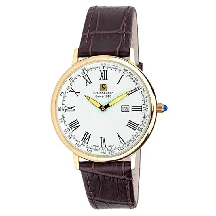 Steinhausen Men’s Swiss Quartz Rose Gold Tone S. Steel Brown