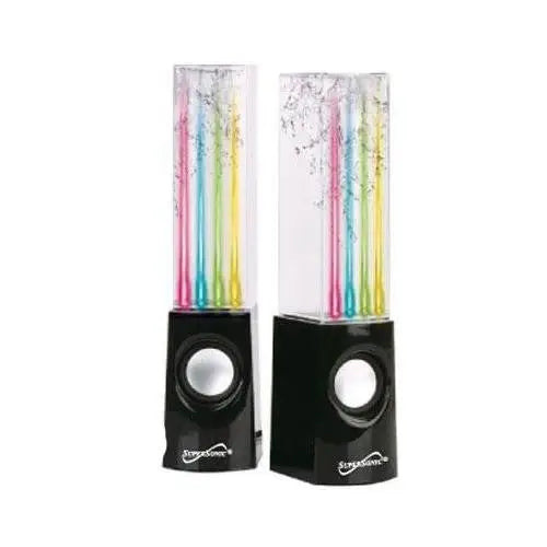 Supersonic Dancing Water Rich Stereo Sound Black Speakers