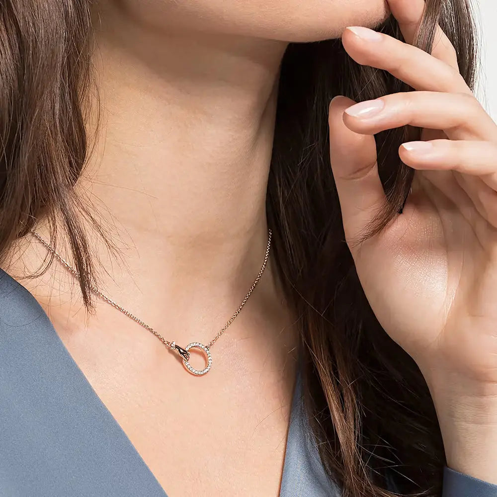 Swarovski Women’s Symbolic Rose Gold White Crystals Necklace