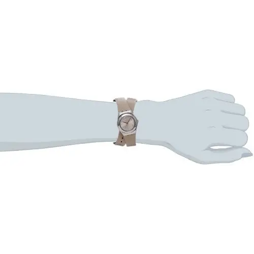 Swatch Cuepli Beige Dial Stainless Steel Leather Strap