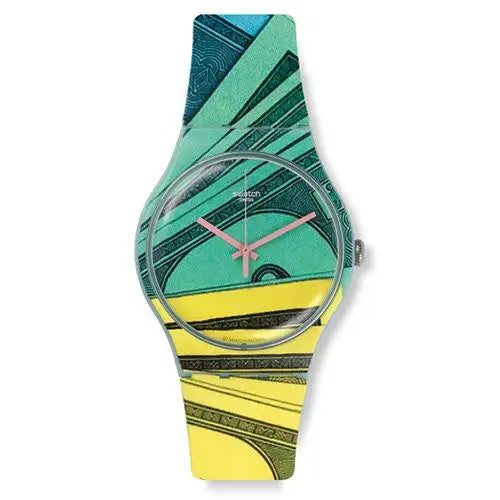 Swatch Money Honey Green-Yellow Dial Mens Quartz Watch