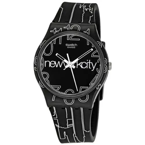 Swatch Unisex Lines in the Sky Quartz Black & White