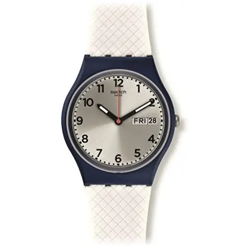Swatch Unisex White Delight Analog Quartz Blue White