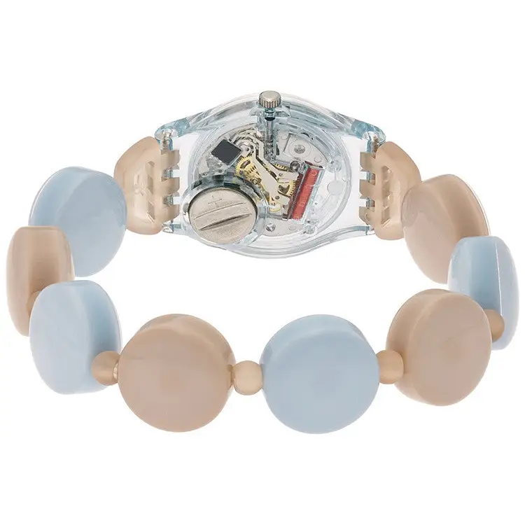 Swatch Women’s Anisette S Quartz Cream and Blue Circular