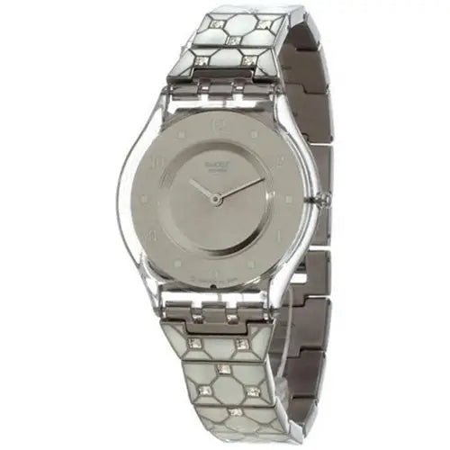Swatch Women’s White Elegantly Framed Watch SFK356G -