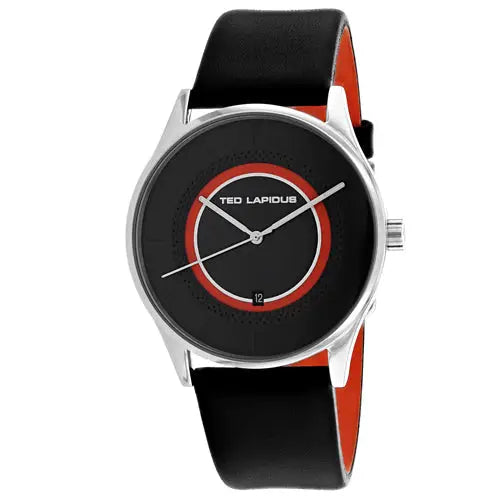 Ted Lapidus Men’s Classic Black Dial Stainless Steel/Leather