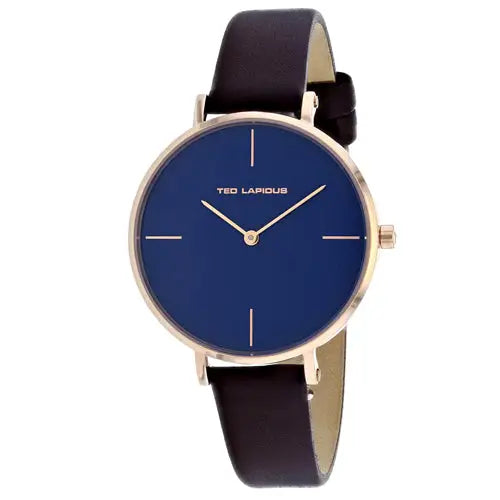 Ted Lapidus Women’s Classic Stainless Steel/Brown Leather