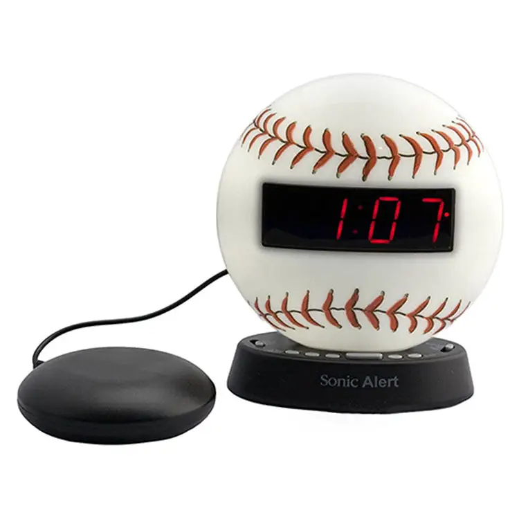 The Sonic Glow Baseball Alarm Clock Sonic Bomb Bed Shaker