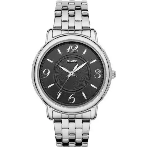 Timex Womens Elegant Classics Black Dial Stainless Steel