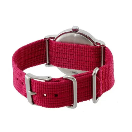 Timex Women’s T2N652 Weekender Fushia Slip-Thru Nylon Strap