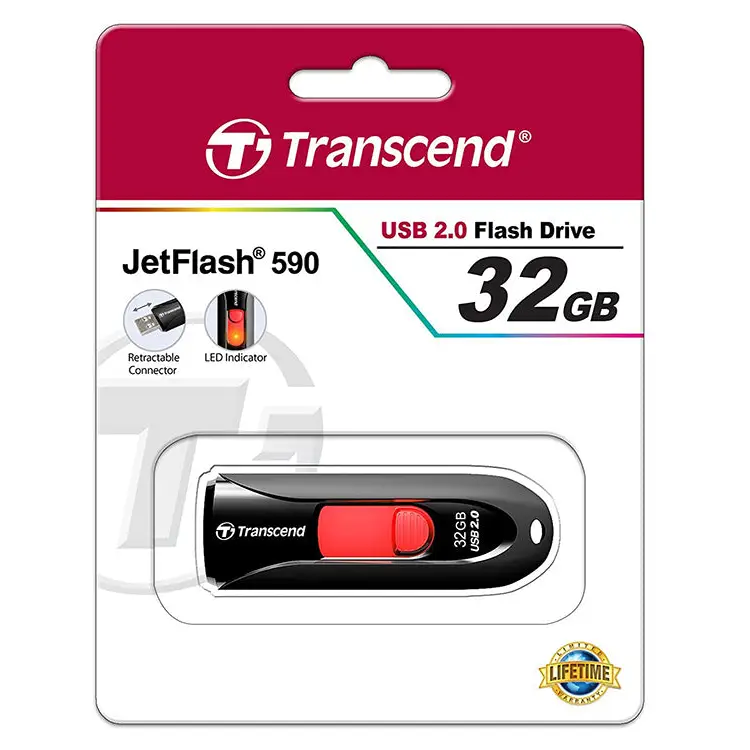 Transcend JetFlash 590 USB 2.0 32GB Flash Drive (Black)