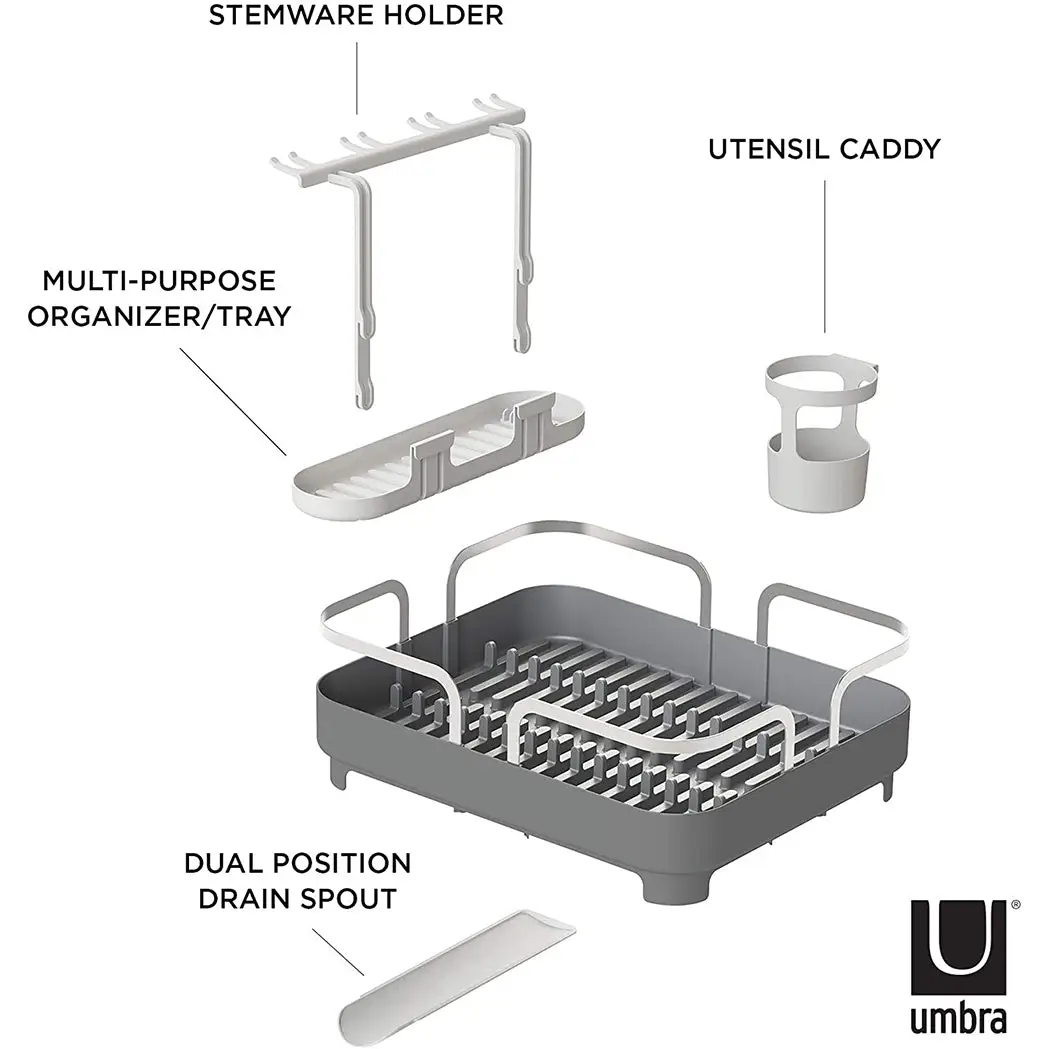 Umbra Holster 15-Plate Capacity Molded Plastic Dish Rack