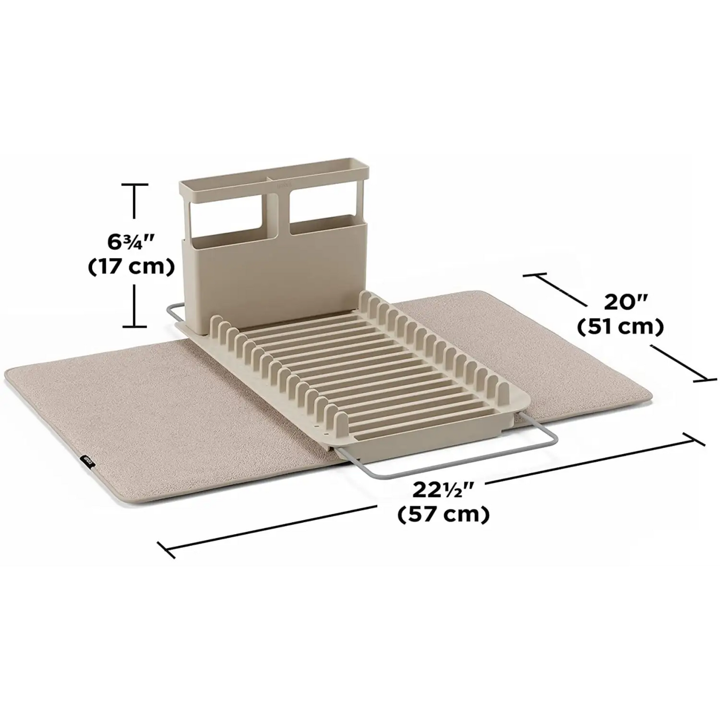 Umbra UDry Over The Sink Dish Rack and Drying Mat (Latte)