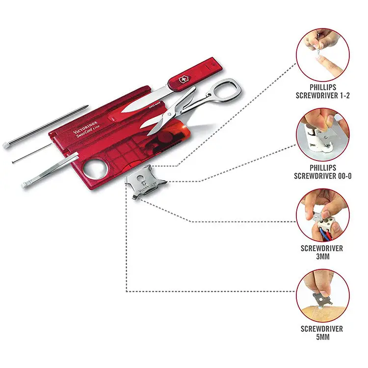 Victorinox SwissCard Lite with 13 Functions (Rubin