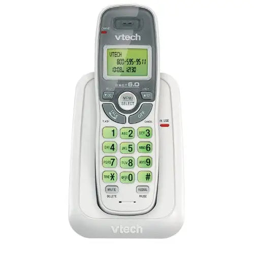 VTECH CS6114 DECT 6.0 Cordless Phone White/Grey 1 Handset -