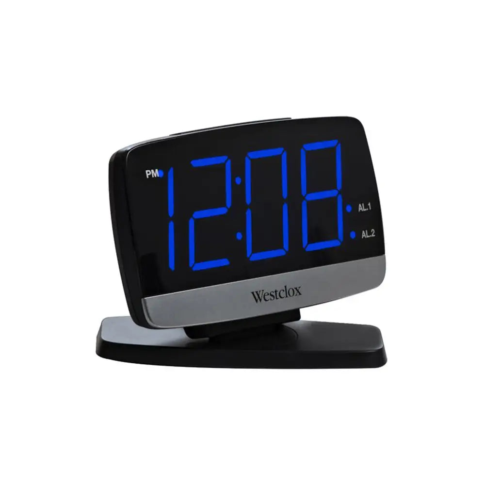 Westclox 1.8 Blue Digital Display Tilt and Swivel Dual Alarm