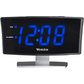 Westclox 1.8 Curved Blue Digital Display LED Alarm Clock