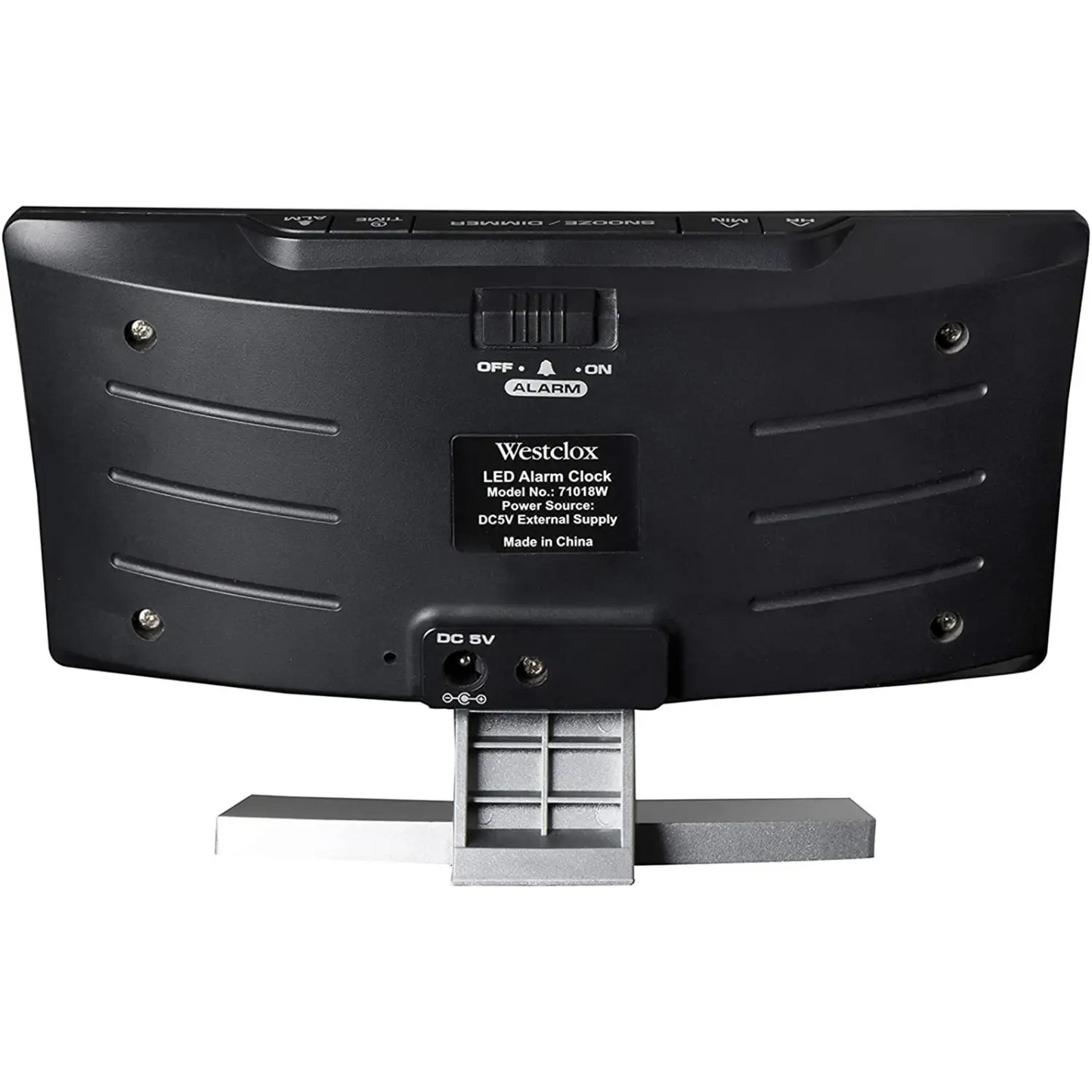 Westclox 1.8 Curved White Digital Display LED Alarm Clock