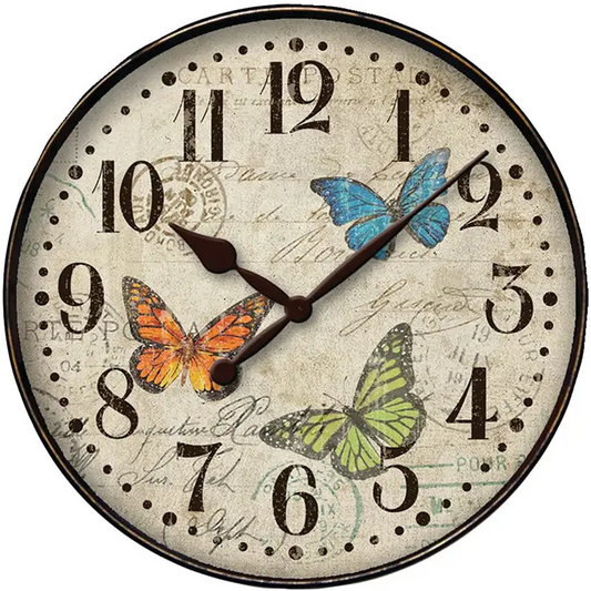 Westclox 32897BF Round Butterfly Wall Clock 12 - Misc