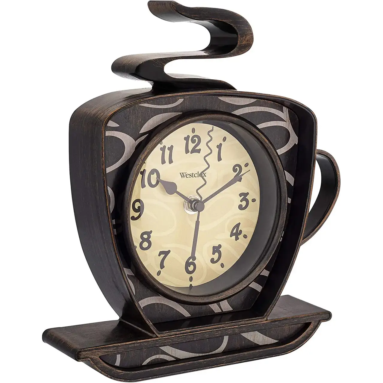Westclox 8 Analog Quartz Coffee Cup Brown 3D Wall Clock