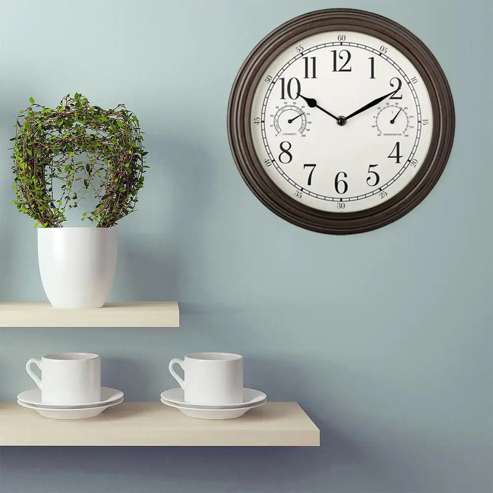 Westclox Indoor/Outdoor 12 Thermometer & Humidity Wall Clock