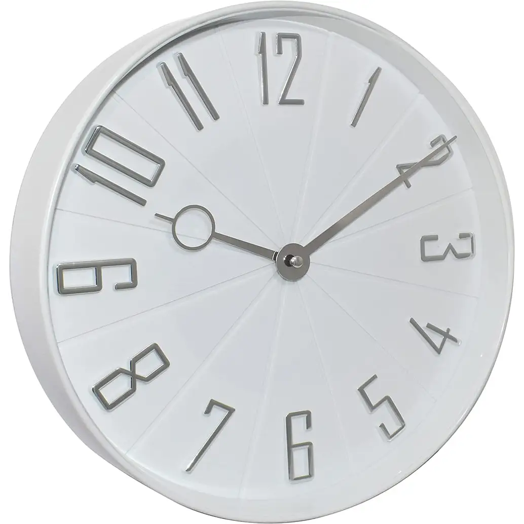 Westclox Modern Raised Numbers 12 White Wall Clock 32256W -