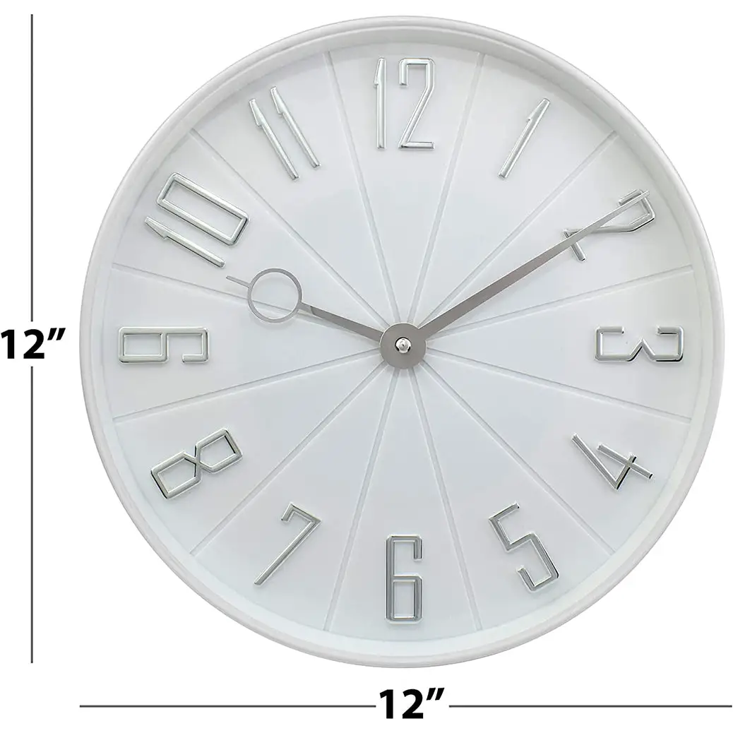 Westclox Modern Raised Numbers 12 White Wall Clock 32256W -