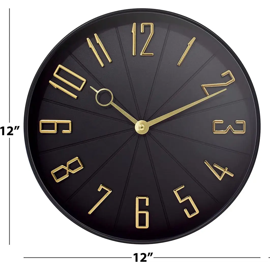 Westclox Quartz 12 Black Modern Wall Clock 32256 - Misc