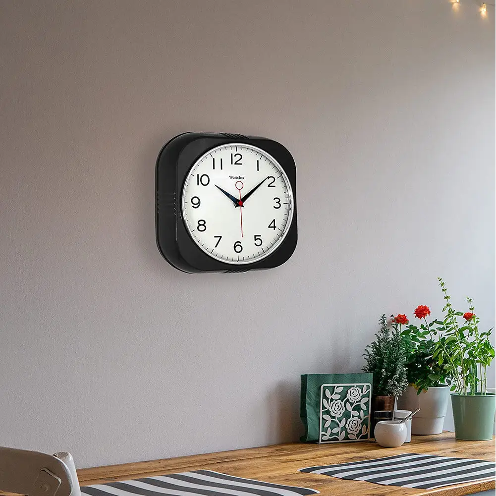 Westclox Retro 9.5 Silent Sweep Easy to Read Wall Clock